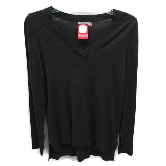 R Essentials charcoal hi-lo lightweight sweater - Picture 1 of 2